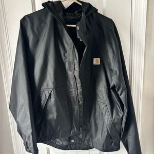 Carhartt Men's Black Raincoat with Hood